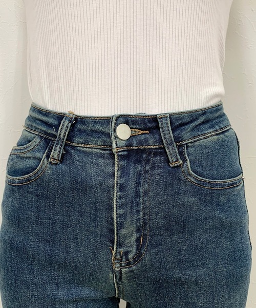 CRB(シーアールビー)の「カットオフデニムストレートパンツ(デニムパンツ・レディース・ブルー・M/L/S)」の12枚目の写真