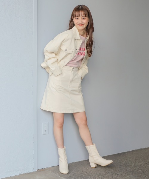 Honeys（ハニーズ）の「ゆるＧジャン（デニムジャケット・レディース・インディゴブルー/グリーン/ライトインディゴブルー/アイボリー・L/LL/S/M）」の21枚目の写真