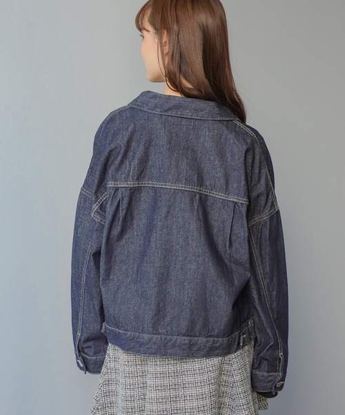 Honeys（ハニーズ）の「ゆるＧジャン（デニムジャケット・レディース・インディゴブルー/グリーン/ライトインディゴブルー/アイボリー・L/LL/S/M）」の18枚目の写真