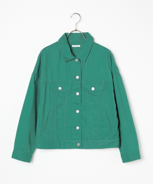 Honeys（ハニーズ）の「ゆるＧジャン（デニムジャケット・レディース・インディゴブルー/グリーン/ライトインディゴブルー/アイボリー・L/LL/S/M）」の7枚目の写真