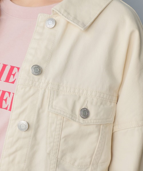 Honeys（ハニーズ）の「ゆるＧジャン（デニムジャケット・レディース・インディゴブルー/グリーン/ライトインディゴブルー/アイボリー・L/LL/S/M）」の8枚目の写真