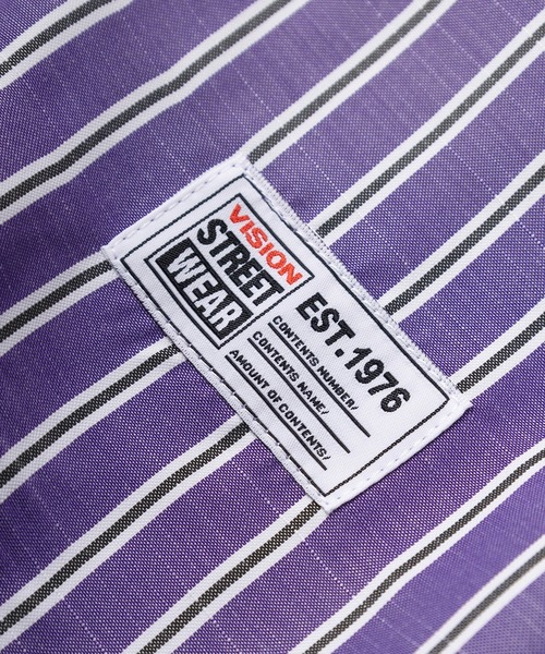 VISION STREET WEAR(ヴィジョンストリートウェア)の「【VISION STREET WEAR/ヴィジョンストリートウェア】ワンポイント刺繍 ストライプ ボタンダウンシャツ/長袖シャツ/ビッグシルエット(シャツ/ブラウス・メンズ・サックスブルー/グリーン/パープル/イエロー・M/L/XL)」の11枚目の写真