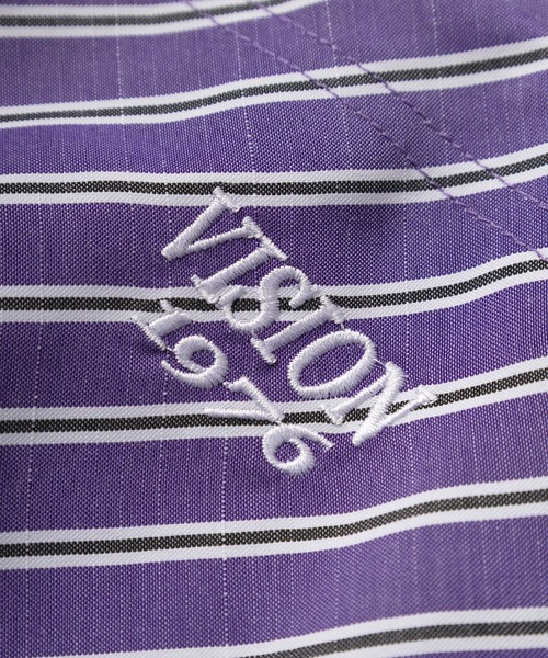 VISION STREET WEAR(ヴィジョンストリートウェア)の「【VISION STREET WEAR/ヴィジョンストリートウェア】ワンポイント刺繍 ストライプ ボタンダウンシャツ/長袖シャツ/ビッグシルエット(シャツ/ブラウス・メンズ・サックスブルー/グリーン/パープル/イエロー・M/L/XL)」の14枚目の写真