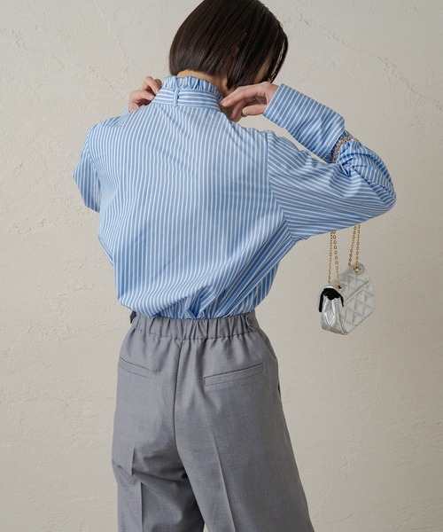 LOUNGEDRESS（ラウンジドレス）の「ストライプハイネックシャツ 