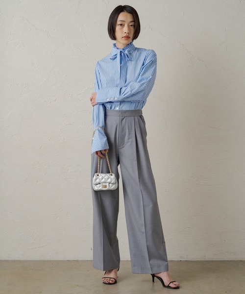 LOUNGEDRESS（ラウンジドレス）の「ストライプハイネックシャツ 