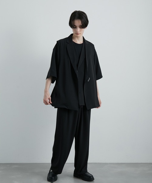 JUNRED(ジュンレッド)の「ライトドレスベルテッドベスト(ベスト・メンズ・ベージュ系その他2/ブラック/スミクロ・S/L/M)」の5枚目の写真