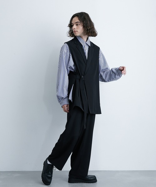 JUNRED(ジュンレッド)の「ライトドレスベルテッドベスト(ベスト・メンズ・ベージュ系その他2/ブラック/スミクロ・S/L/M)」の22枚目の写真