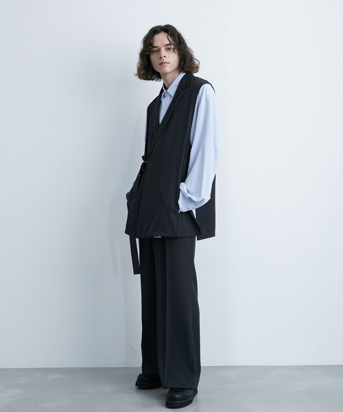 JUNRED(ジュンレッド)の「ライトドレスベルテッドベスト(ベスト・メンズ・ベージュ系その他2/ブラック/スミクロ・S/L/M)」の20枚目の写真