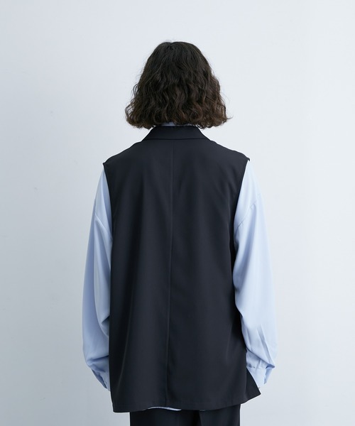 JUNRED(ジュンレッド)の「ライトドレスベルテッドベスト(ベスト・メンズ・ベージュ系その他2/ブラック/スミクロ・S/L/M)」の15枚目の写真