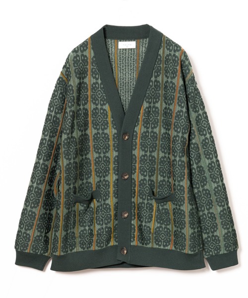 GARDEN TOKYO(ガーデントウキョウ)の「TAUPE/トープ/Botanical Lace V Cardigan(カーディガン/ボレロ・メンズ・ブラック/グリーン・1/2)」の5枚目の写真