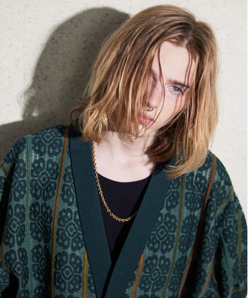 GARDEN TOKYO(ガーデントウキョウ)の「TAUPE/トープ/Botanical Lace V Cardigan(カーディガン/ボレロ・メンズ・ブラック/グリーン・1/2)」の7枚目の写真