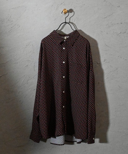 Ritzy(リッツィー)の「ポリ総柄プリント(B柄) ドロップショルダー LSシャツ(シャツ/ブラウス・メンズ・ブラウン/ブラック/ホワイト・MEDIUM/LARGE/X-LARGE)」の13枚目の写真