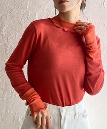 She's Closet（シーズクローゼット）の「メロウハイネック袖シアー長袖切り替えトップス（Tシャツ/カットソー・レディース）」
