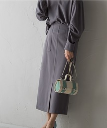 カットジョーゼットフロントベンツストレートスカート≪セットアップ対応≫