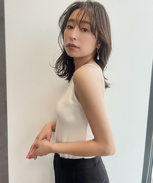 CREDONA(クレドナ)の「ソフトリブキャミソール(キャミソール・レディース・ブラック/オフホワイト/カーキ・FREE)」の12枚目の写真