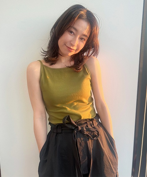 CREDONA(クレドナ)の「ソフトリブキャミソール(キャミソール・レディース・ブラック/オフホワイト/カーキ・FREE)」の4枚目の写真