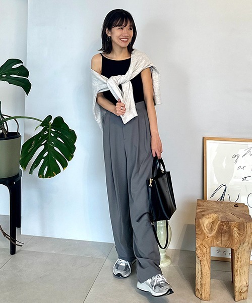 CREDONA(クレドナ)の「ソフトリブキャミソール(キャミソール・レディース・ブラック/オフホワイト/カーキ・FREE)」の17枚目の写真