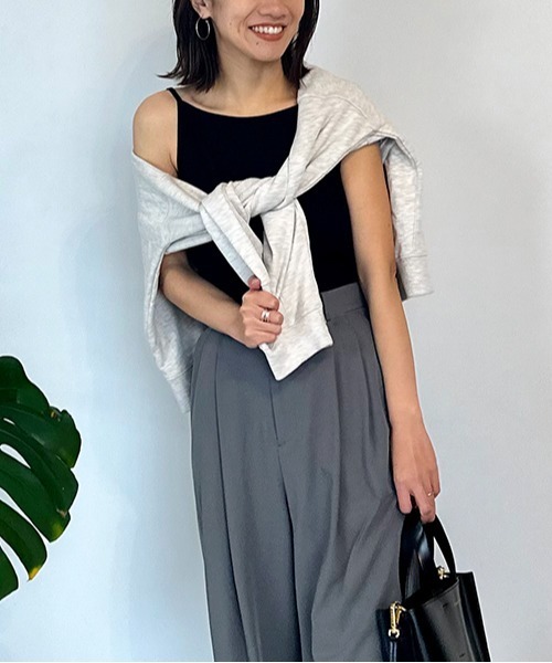 CREDONA(クレドナ)の「ソフトリブキャミソール(キャミソール・レディース・ブラック/オフホワイト/カーキ・FREE)」の18枚目の写真