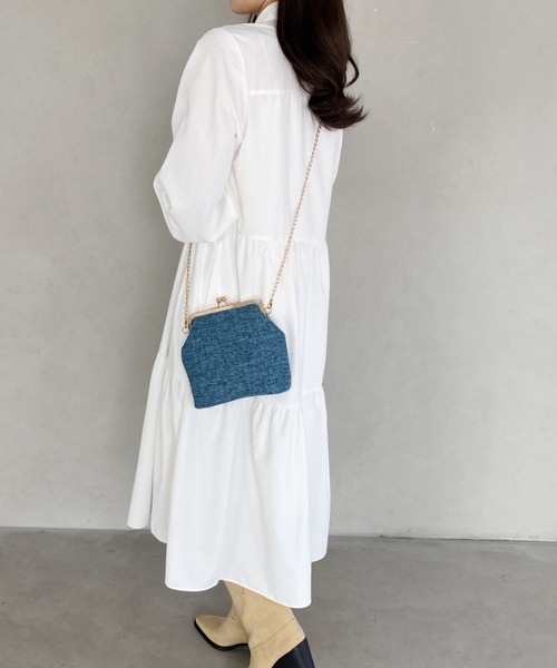 thank U more(サンキューモア)の「【Felicitations】結婚式 がま口 パーティバッグ(クラッチバッグ・レディース・ホワイト/ブルー/ブラック/ピンクベージュ・FREE)」の12枚目の写真
