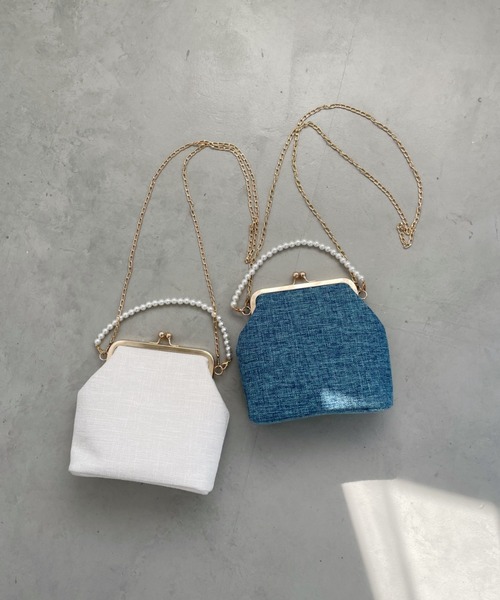 thank U more(サンキューモア)の「【Felicitations】結婚式 がま口 パーティバッグ(クラッチバッグ・レディース・ホワイト/ブルー/ブラック/ピンクベージュ・FREE)」の13枚目の写真