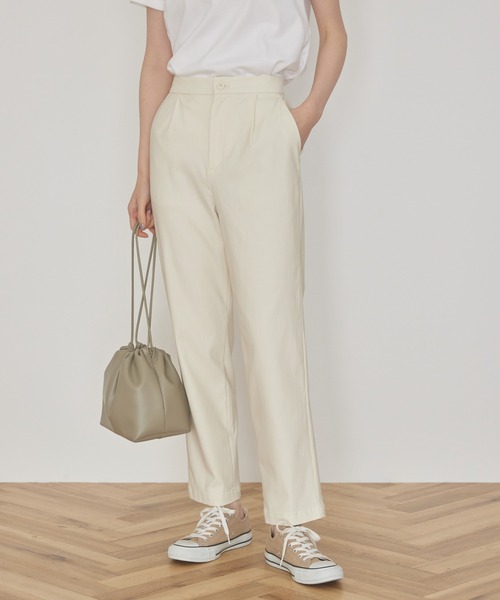 AMERICAN HOLIC（アメリカンホリック）の「美・美・美　ストレッチテーパードパンツ（その他パンツ・レディース・ラベンダー/ネイビー/その他5/アイボリー/サックスブルー/ブラック・M/S/XS/L）」の2枚目の写真