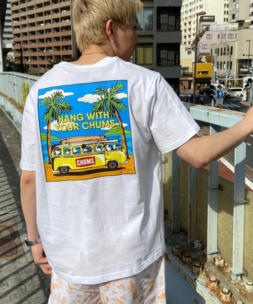CHUMS(チャムス)の「CHUMS/チャムス Go to the Sea T-Shirt Tシャツ/半袖 アウトドア/キャンプ 薄手 CH01-2174(Tシャツ/カットソー・メンズ・グレー/ブラック/ピンク/ホワイト・M/L/XL)」の2枚目の写真