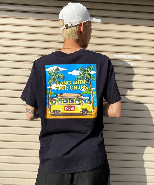 CHUMS(チャムス)の「CHUMS/チャムス Go to the Sea T-Shirt Tシャツ/半袖 アウトドア/キャンプ 薄手 CH01-2174(Tシャツ/カットソー・メンズ・グレー/ブラック/ピンク/ホワイト・M/L/XL)」の7枚目の写真