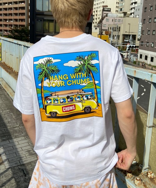 CHUMS(チャムス)の「CHUMS/チャムス Go to the Sea T-Shirt Tシャツ/半袖 アウトドア/キャンプ 薄手 CH01-2174(Tシャツ/カットソー・メンズ・グレー/ブラック/ピンク/ホワイト・M/L/XL)」の11枚目の写真