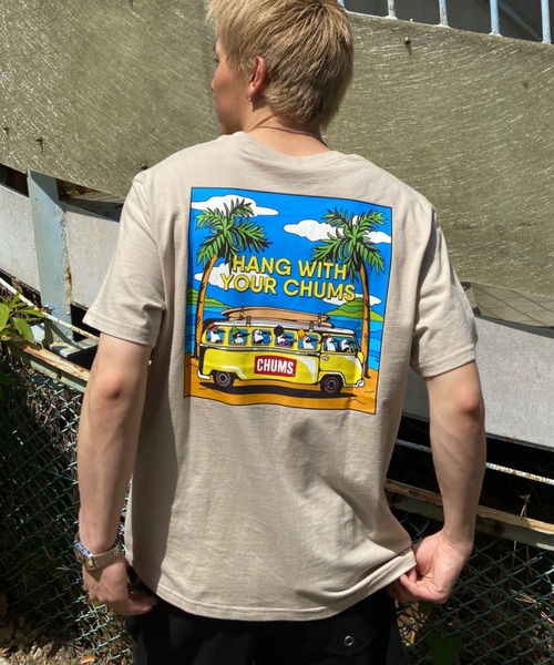 CHUMS(チャムス)の「CHUMS/チャムス Go to the Sea T-Shirt Tシャツ/半袖 アウトドア/キャンプ 薄手 CH01-2174(Tシャツ/カットソー・メンズ・グレー/ブラック/ピンク/ホワイト・M/L/XL)」の16枚目の写真