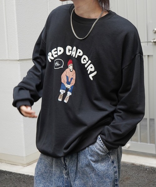 Red Cap Girl(レッドキャプガール)の「ビッグシルエット フロント発泡プリント プルオーバースウェット カットソー ユニセックス(スウェット・メンズ・グレー/ブルー/ブラック/ホワイト/ブルー系その他/ホワイト系その他/グレー系その他/グレー系その他2/ホワイト系その他3/グレー系3/ブルー系その他3/グレー系その他3・M/L)」の8枚目の写真