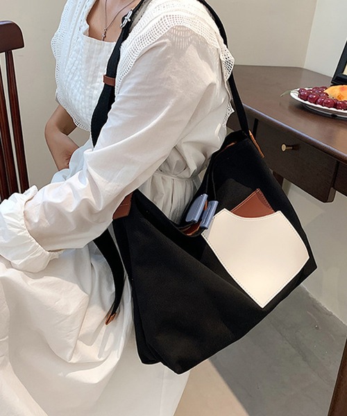 meJane（ミージェーン）の「オープンポケットキャンバストートバック（トートバッグ・レディース・カーキ/オフホワイト/ブラック/ライトベージュ・FREE）」の13枚目の写真