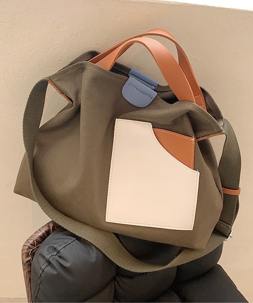 meJane（ミージェーン）の「オープンポケットキャンバストートバック（トートバッグ・レディース・カーキ/オフホワイト/ブラック/ライトベージュ・FREE）」の14枚目の写真