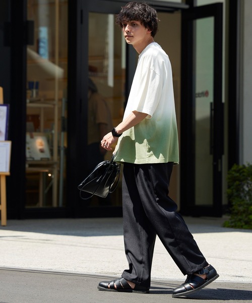 MONO-MART(モノマート)の「オーバーサイズ グラデーションオーバーダイS/Sカットソー(Tシャツ/カットソー・メンズ・グレー系/グリーン系/ベージュ系/ブラック系/ブルー系・M/L)」の22枚目の写真