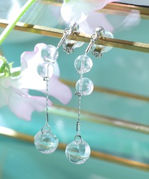 PourVous | クリアボールイヤリング 結婚式 同窓会 オケージョン 二次会 (イヤリング)