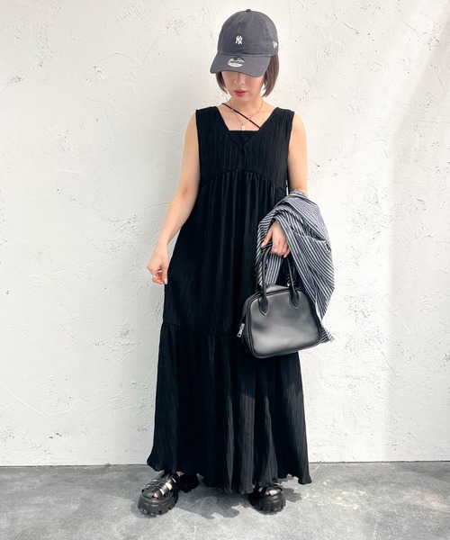 apres jour mignon(アプレジュールミニョン)の「プリーツ加工ワンピース【ZOZOTOWN限定アイテム】(ワンピース・レディース・ブラック/オレンジ系その他・フリー/X-LARGE)」の9枚目の写真