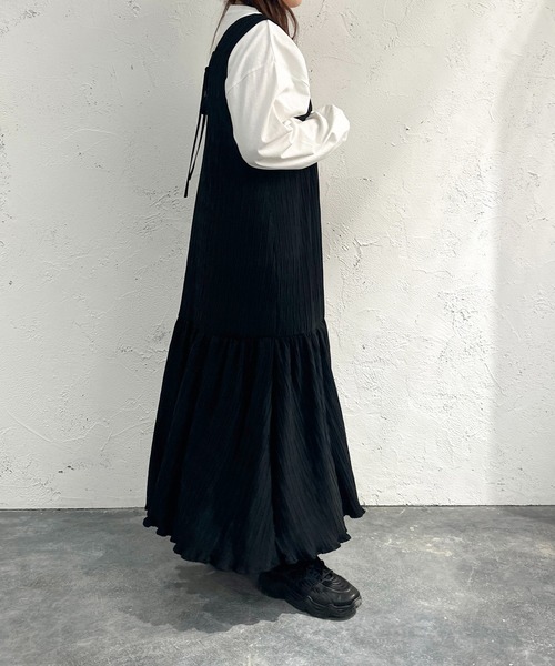 apres jour mignon(アプレジュールミニョン)の「プリーツ加工ワンピース【ZOZOTOWN限定アイテム】(ワンピース・レディース・ブラック/オレンジ系その他・フリー/X-LARGE)」の13枚目の写真