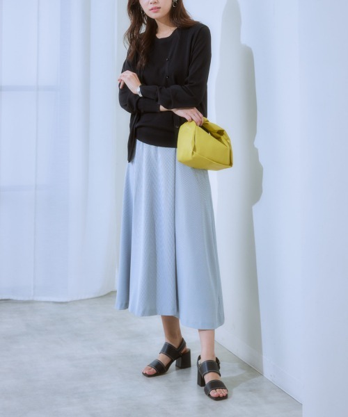 7days Life Styling(セブンデイズライフスタイリング)の「【吸汗速乾】ロングフレアスカート(ストレッチコードレーンシリーズ)(スーツスカート・レディース・ネイビー×ホワイト/ネイビー系/ネイビー系1/ネイビー・S/M/LL/3L/L/4L/8L/5L/6L)」の20枚目の写真