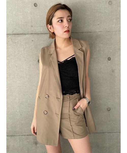 ENVYM(アンビー)の「フラップポケットショートパンツ(その他パンツ・レディース・チェック/ベージュ/ブラック・FREE)」の10枚目の写真