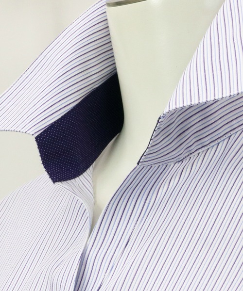 TOKYO SHIRTS(トウキョウシャツ)の「形態安定ノーアイロン スキッパー衿 七分袖ビジネスワイシャツ(ビジネスシャツ・レディース・パープル・XL/S/L/LL/M/XS)」の3枚目の写真