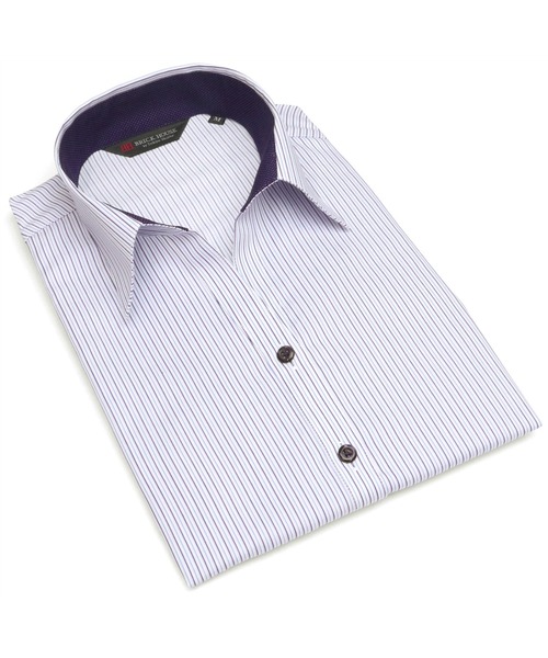 TOKYO SHIRTS(トウキョウシャツ)の「形態安定ノーアイロン スキッパー衿 七分袖ビジネスワイシャツ(ビジネスシャツ・レディース・パープル・XL/S/L/LL/M/XS)」の8枚目の写真