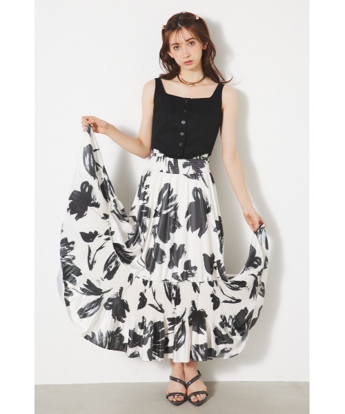 rienda プリーツティーアードマキシスカート rienda | プリーツティアードマキシスカート (スカート(ロング