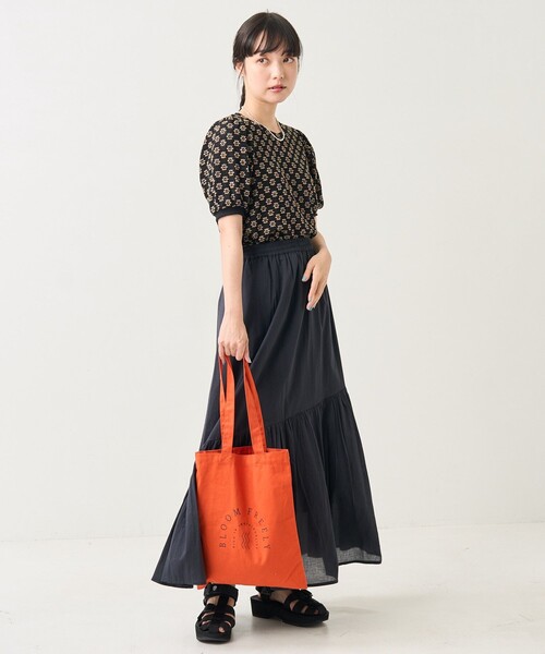 FREAK'S STORE(フリークスストア)の「フラワーストレッチパフTシャツ(Tシャツ/カットソー・レディース・チャコールグレー/オフホワイト/ブラック/ナチュラル・フリ-)」の18枚目の写真