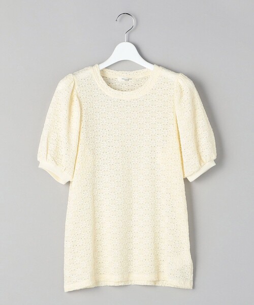 FREAK'S STORE(フリークスストア)の「フラワーストレッチパフTシャツ(Tシャツ/カットソー・レディース・チャコールグレー/オフホワイト/ブラック/ナチュラル・フリ-)」の13枚目の写真