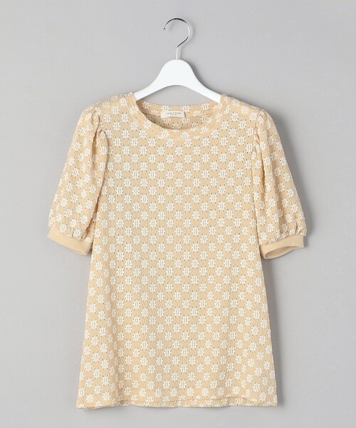 FREAK'S STORE(フリークスストア)の「フラワーストレッチパフTシャツ(Tシャツ/カットソー・レディース・チャコールグレー/オフホワイト/ブラック/ナチュラル・フリ-)」の12枚目の写真