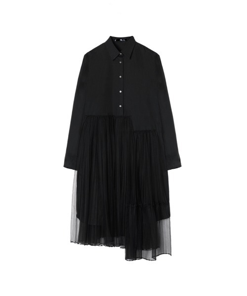JNBY（ジェーエヌビーワイ）の「Urban and Feminine Stretch-cotton Dress（シャツワンピース・レディース・ホワイト/ブラック・36/38/40）」の18枚目の写真