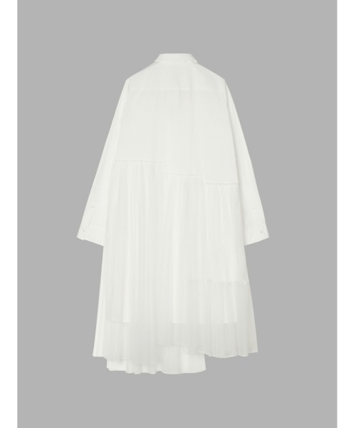 JNBY（ジェーエヌビーワイ）の「Urban and Feminine Stretch-cotton Dress（シャツワンピース・レディース・ホワイト/ブラック・36/38/40）」の11枚目の写真