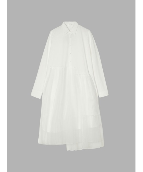 JNBY（ジェーエヌビーワイ）の「Urban and Feminine Stretch-cotton Dress（シャツワンピース・レディース・ホワイト/ブラック・36/38/40）」の19枚目の写真