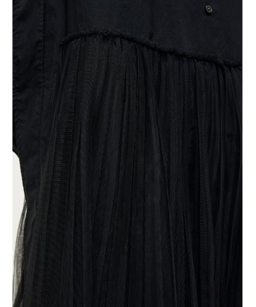 JNBY（ジェーエヌビーワイ）の「Urban and Feminine Stretch-cotton Dress（シャツワンピース・レディース・ホワイト/ブラック・36/38/40）」の20枚目の写真