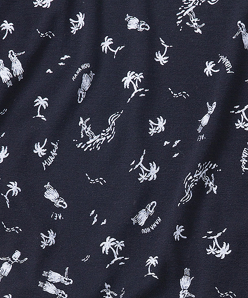 MILKFED.(ミルクフェド)の「PALM TREE DRAWSTRING OP (ワンピース/パームツリー柄)(ワンピース・レディース・ホワイト/ネイビー・SMALL/MEDIUM)」の3枚目の写真