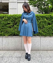 スリット袖風ノースリワンピ